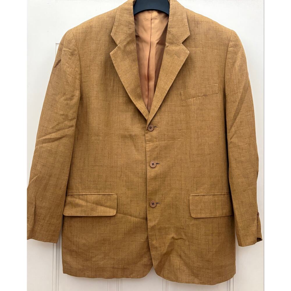 VTG 90’s Claiborne Linen Rayon Blend Summer Blazer Men’s 42R EUC